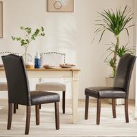 Sweet Furniture F Dining Chairs, Kitchen Chairs, High-end Upholstered Dining Room Chair with Nailhead Trim and Wood Legs, Con...