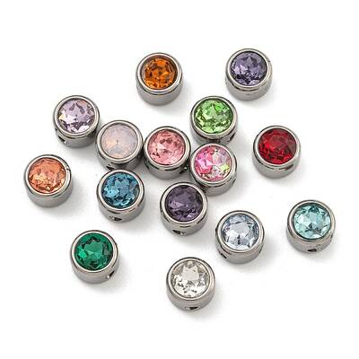 304 Stainless Steel K9 Glass Transparent Glass Beads