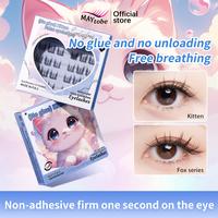 MAYtobe False Eyelashes Glue Free Self-Adhesive Eyelashes Clusters 1 Box (20-24 Pcs) for Beginners Makeup, Daily Cosmetic Use