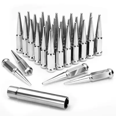 Spike lug nuts 9/16-18 for Ford F-250/F-350 & Ram trucks, 32pcs cone seat set - KSP Performance