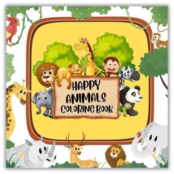 Halloween Fall Gift  Cozy & Relaxing Happy Animal Coloring Book: – Bold and Simple Designs   Moments for Relaxation Paperba...