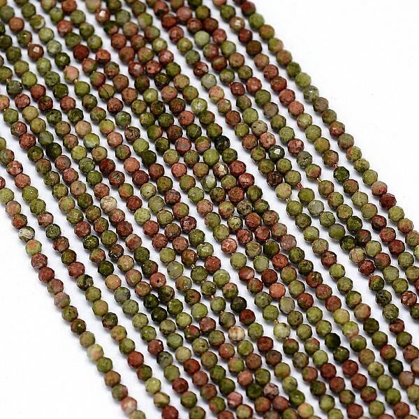 Natural Unakite Bead Strands