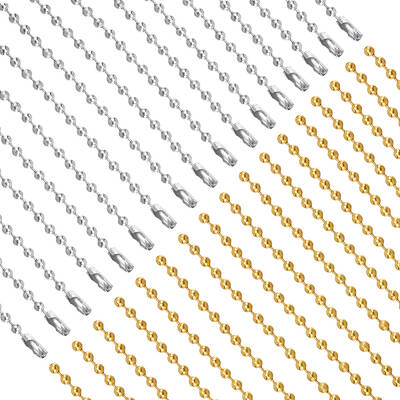 30Pcs 2 Colors Iron Ball Chain Necklace Making