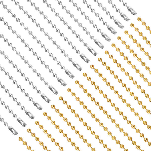 30Pcs 2 Colors Iron Ball Chain Necklace Making