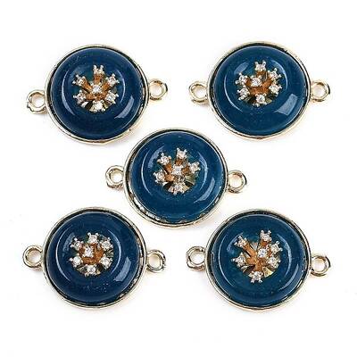 Dyed Natural White Jade Flat Round Links