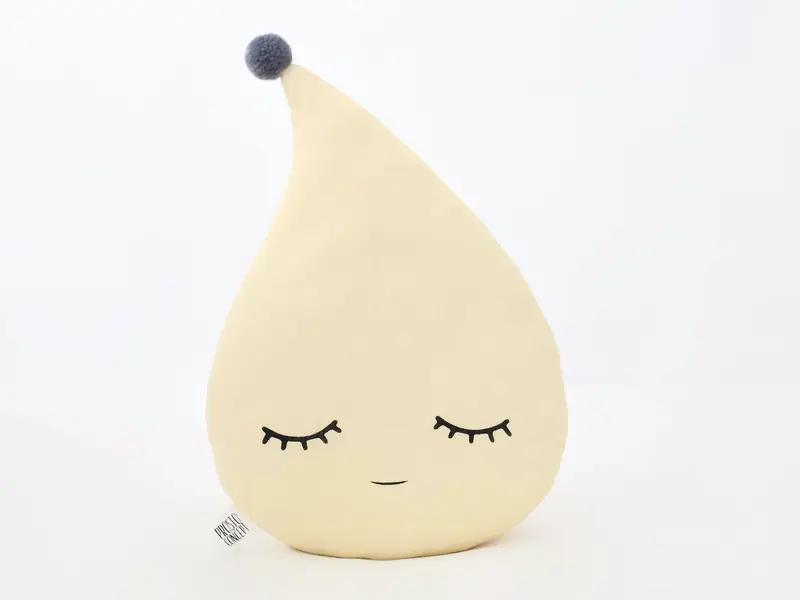 Pastel Yellow Raindrop Pillow