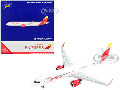 Airbus A321neo Commercial Aircraft Iberia Express White with Red Tail 1/400 Diecast Model Airplane by GeminiJets