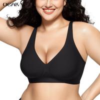OEAK Women Deep V Bras Comfortable Push Up Bralettes Low Cut no Underwire Plunge Seamless Tshirts Bras
