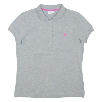 U.S. POLO ASSN Womens Polo Shirt Grey M