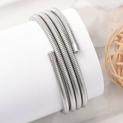 304 Stainless Steel Spring Multi-strand Bangles for Women