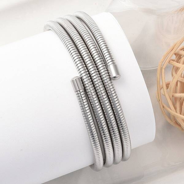 304 Stainless Steel Spring Multi-strand Bangles for Women