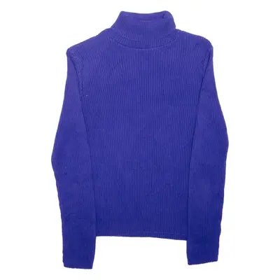 525 Jumper Purple Tight Knit High Neck Womens One Size