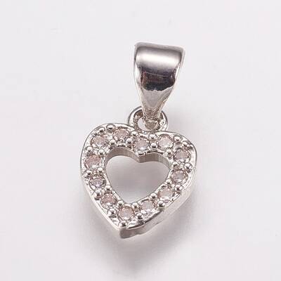 Brass Micro Pave Cubic Zirconia Charms
