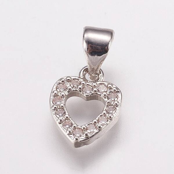 Brass Micro Pave Cubic Zirconia Charms