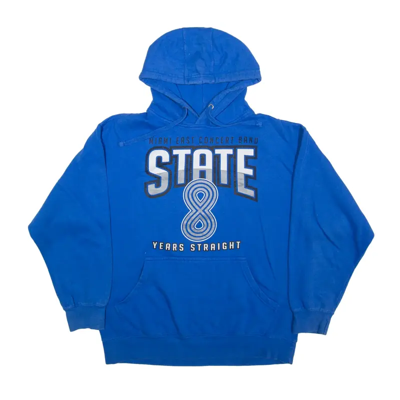 Miami East Concert Band USA Hoodie Blue Pullover Mens L