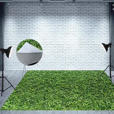 Aperturee Spring Natural Green Lawn Grass Fabric Floor Backdrop | Floor Drops For Photography | Fabric Floor For Photography ...