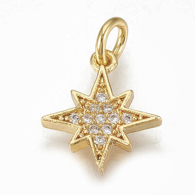 Brass Micro Pave Cubic Zirconia Charms