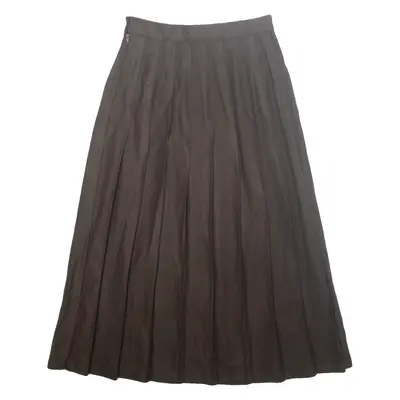 STEPHANIE ANDREWS Womens Pleated Skirt Brown Long Wool UK 8