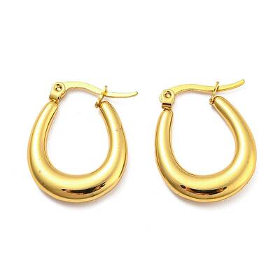 PVD Vacuum Plating 304 Stainless Steel Hoop Earrings for Women