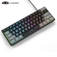 MageGee Mini 60% Membrane Gaming Keyboard, RGB Backlit 61 Key Ultra-Compact Keyboard, TS91 Ergonomic Mechanical Feeling Offic...