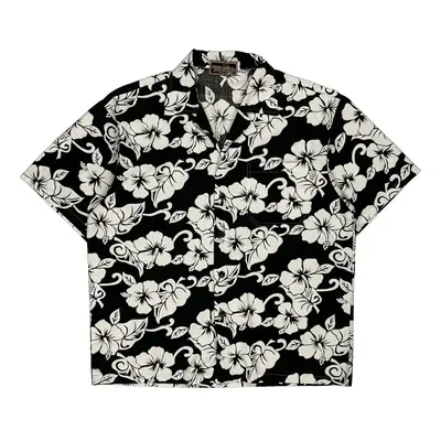 Unbranded Hawaiian Shirt - 2XL Black & White Cotton
