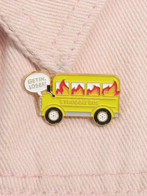 Bus Design Brooch, Durable Metal Pins, Hat Pins, Cute Bus Badge for Women & Men, Fashion Brooch for Daily Clothing Decor, Tre...