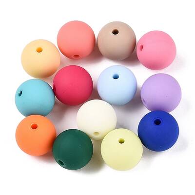 Rubberized Style Imitated Silicone Acrylic Beads