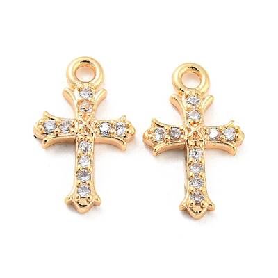 Brass Micro Pave Cubic Zirconia Pendants