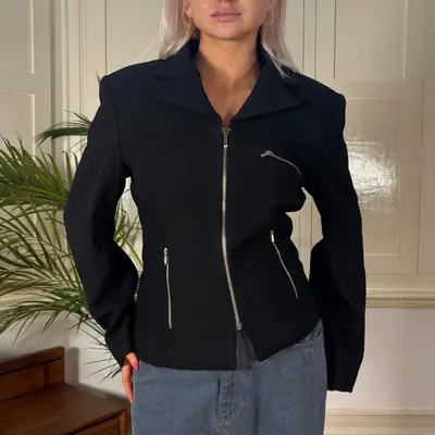 Swish Jacket - Medium Black Wool Blend
