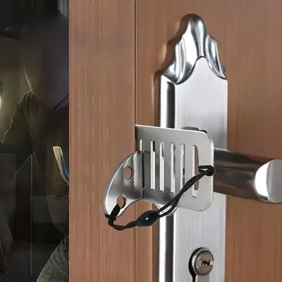 Punch-free Security Door Lock, Portable Anti-theft Door Stopper, Anti-theft Door Blocker, Home & Hotel Safety Door Lock, Trav...