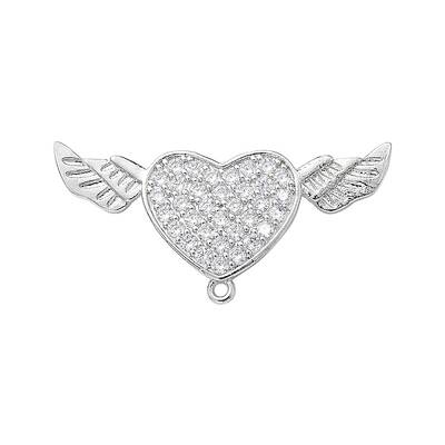 Brass Micro Pave Clear Cubic Zirconia Brooch Findings