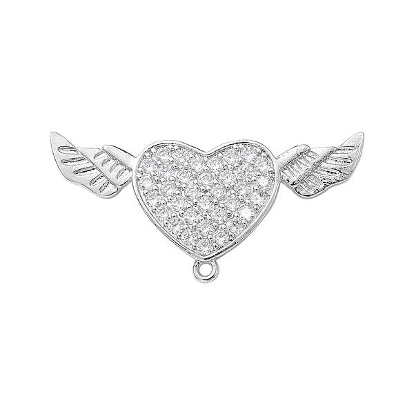 Brass Micro Pave Clear Cubic Zirconia Brooch Findings