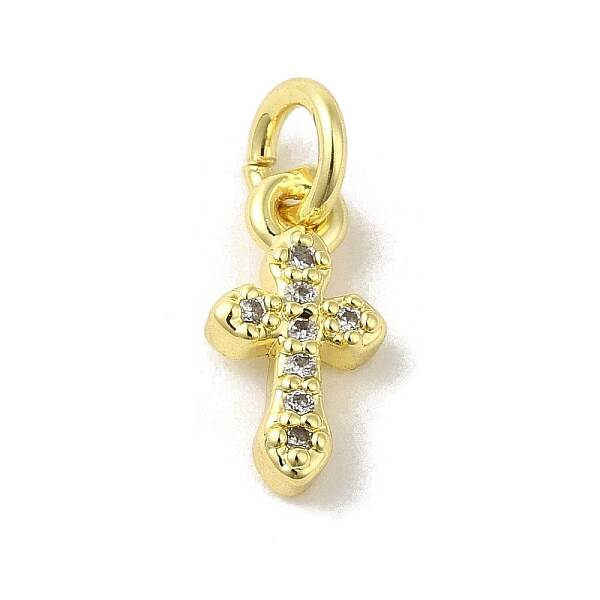 Brass Micro Pave Cubic Zirconia Charms