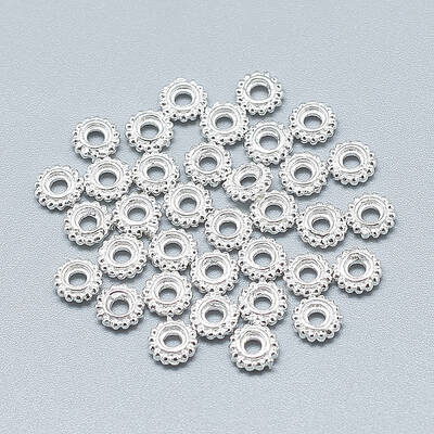 925 Sterling Silver Granulated Spacer Beads