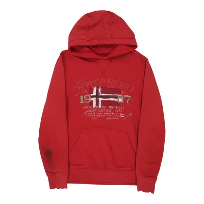 Napapijri Hoodie - Medium Red Cotton