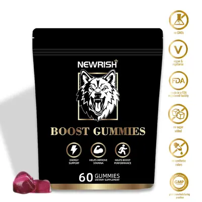 Newrish Himalayan Shilajit Gummies | With AshwagandhaGokshura & other herbs | No added sugar | 60 Gummies