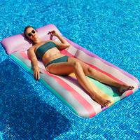 Oversized Pool Floats 72 x 38, X-Large, Fabric-Covered Pool Float with Headrest, Inflatable Pool Lounge Chairs, Pool Loun...