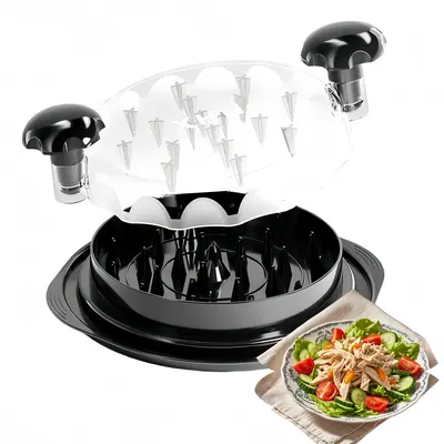 Triturador De Pollo-Large Chicken Breast Shredder Tool, Visible Lid Meat Grinder,ABS Chicken Shredded Machine with Anti-Slip ...