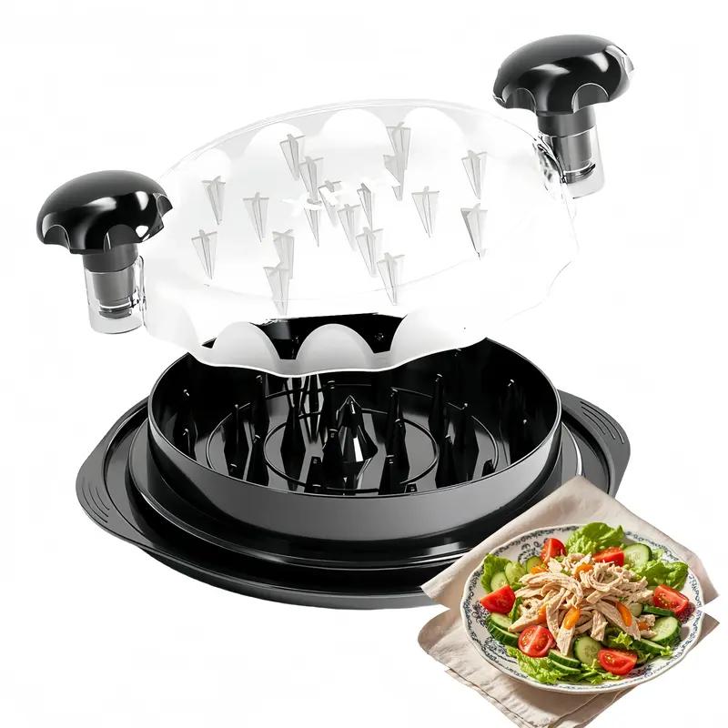 Triturador De Pollo-Large Chicken Breast Shredder Tool, Visible Lid Meat Grinder,ABS Chicken Shredded Machine with Anti-Slip ...
