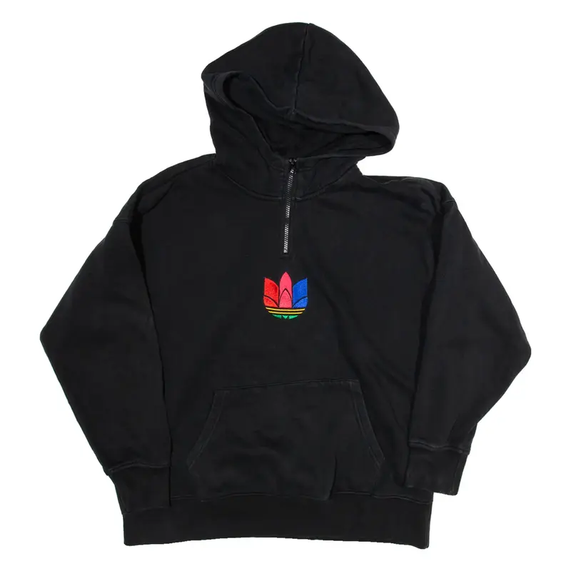 ADIDAS Womens Black Hoodie UK 10