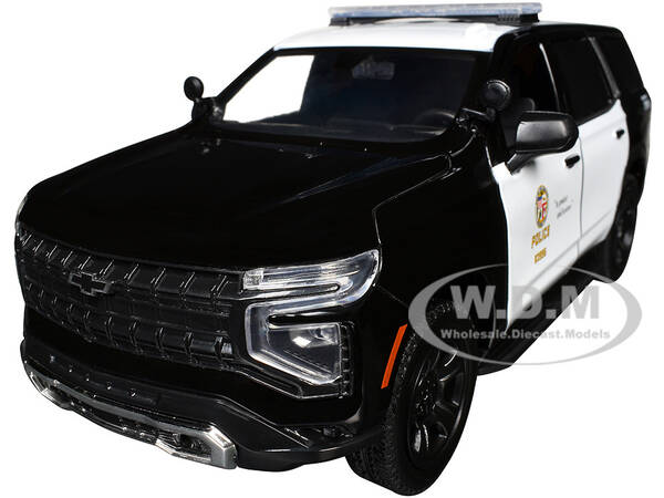 2025 Chevrolet Tahoe Police Pursuit Vehicle Los Angeles Police Department (LAPD) Black and White Law Enforcement and Publi...