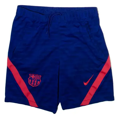 NIKE FC Barcelona Mens Casual Shorts Blue Striped M W26