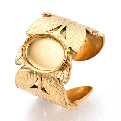 Leaf 304 Stainless Steel Cuff Ring Components