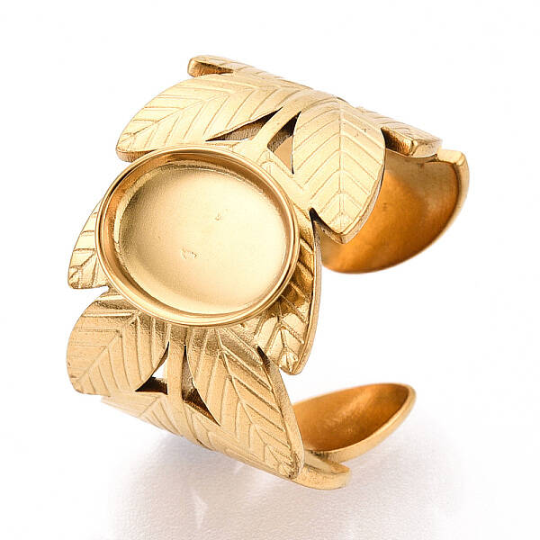 Leaf 304 Stainless Steel Cuff Ring Components