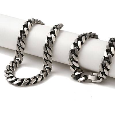 304 Stainless Steel Curb  Chain Necklaces