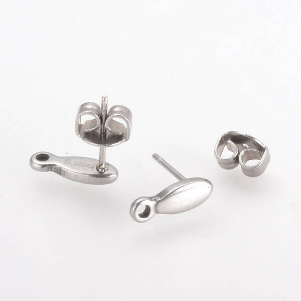 Non-Tarnish 201 Stainless Steel Stud Earring Findings