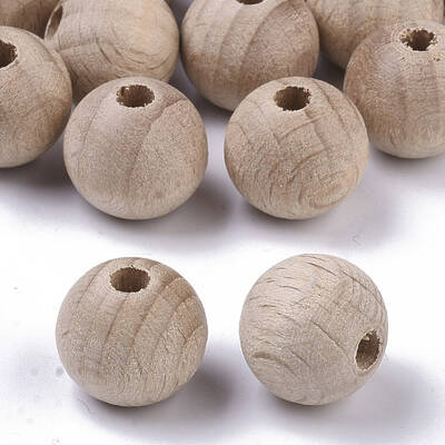 Natural Beech Wood Beads