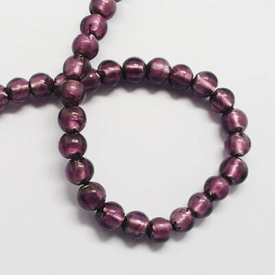Handmade Silver Foil Glass Beads