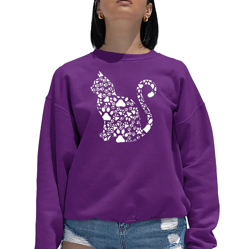 Cat Claws - Women's Word Art Crewneck Sweatshirt - Black - X-Large