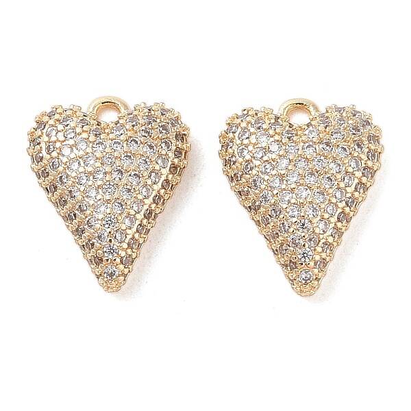 Brass Micro Pave Clear Cubic Zirconia Pendants